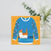 Grumpy Cat Ugly Christmas Sweater Flat Card (Stehend Vorderseite)