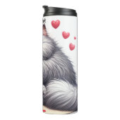 Grumpy Cat Umarmung Weinflasche Thermosbecher (Nach rechts gedreht)