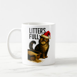 Grumpy Cat und überlaufende Katzentoilette – Humor Kaffeetasse