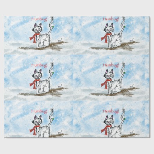 Grumpy Cat Weihnachtswrapping Paper Geschenkpapier (Flach)