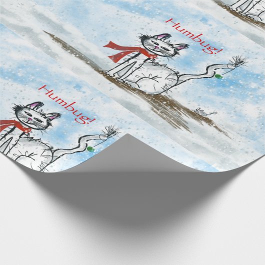 Grumpy Cat Weihnachtswrapping Paper Geschenkpapier (Ecke)