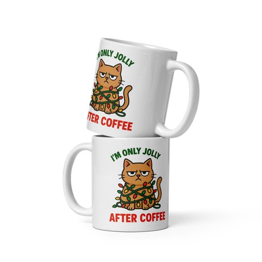 Grumpy Cat Weihnachtszeit-Tasse | Jolly nach Kaffe Kaffeetasse