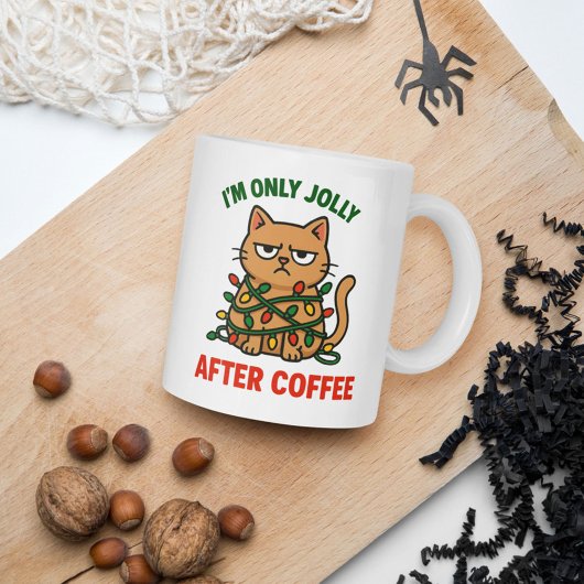 Grumpy Cat Weihnachtszeit-Tasse | Jolly nach Kaffe Kaffeetasse