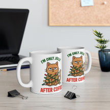 Grumpy Cat Weihnachtszeit-Tasse | Jolly nach Kaffe