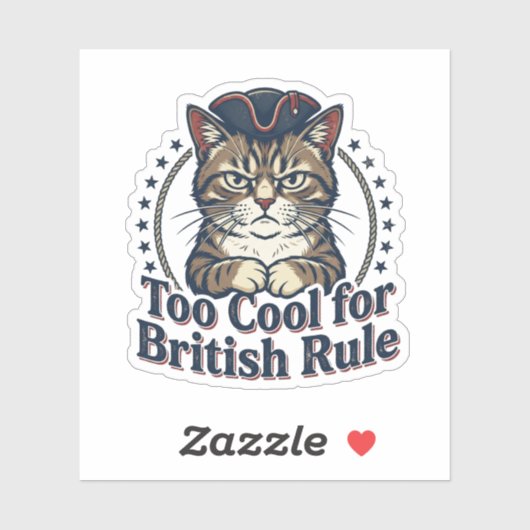 Grumpy Cat Zu Cool für die britische Herrschaft 4. Aufkleber (Blatt)