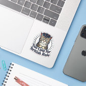 Grumpy Cat Zu Cool für die britische Herrschaft 4. Aufkleber (Laptop mit iPhone)