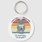 Grumpy Catful Coffee Morning Spaß Design Schlüsselanhänger (Vorderseite)