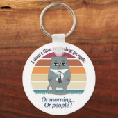 Grumpy Catful Coffee Morning Spaß Design Schlüsselanhänger (Vorderseite)