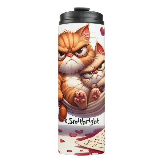 Grumpy Cats in der Hängematte Thermosbecher (Vorderseite)