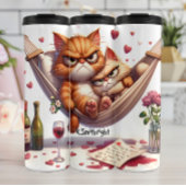 Grumpy Cats in der Hängematte Thermosbecher