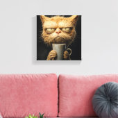 Grumpy Cat's Morgenkaffee Leinwanddruck (Insitu (Wohnzimmer))