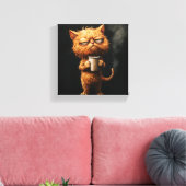 Grumpy Cat's Morgenkaffee Leinwanddruck (Insitu (Wohnzimmer))