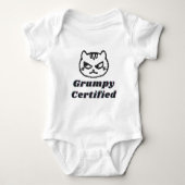 "Grumpy Certified" Funny Cat Meme Design Baby Strampler (Vorderseite)