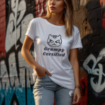 "Grumpy Certified" Funny Cat Meme Design Women