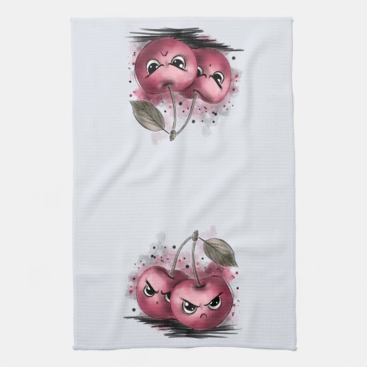 Grumpy Cherries Geschirrtuch (Vertikal)