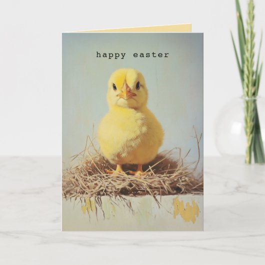 Grumpy Chick in Nest Einladung (Vorderseite)