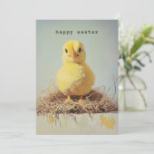 Grumpy Chick in Nest Einladung (Stehend Vorderseite)