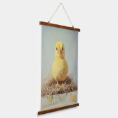 Grumpy Chick in Nest Wandteppich Mit Holzrahmen (Gewinkelt)