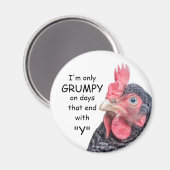 Grumpy Chicken Funny Frowning Hen Foto Magnet (Vorderseite/Rückseite)