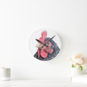 Grumpy Chicken Funny Frowning Hen Foto Runde Wanduhr (Zuhause)
