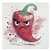 Grumpy Chili Pepper Poster (Vorderseite)