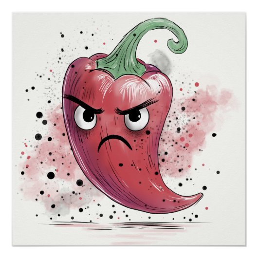 Grumpy Chili Pepper Poster (Vorderseite)