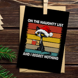 Grumpy Christmas Cat auf der Naughty List Feiertagskarte