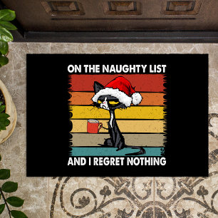 Grumpy Christmas Cat auf der Naughty List Fußmatte