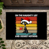 Grumpy Christmas Cat auf der Naughty List Fußmatte