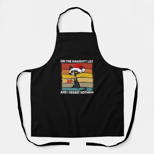 Grumpy Christmas Cat auf der Naughty List Schürze (Vorderseite)
