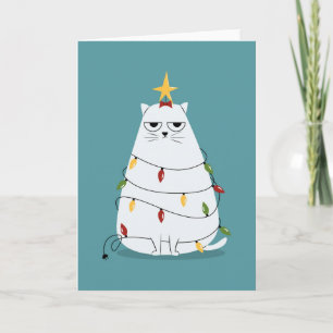 Grumpy Christmas Cat Feiertagskarte