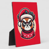 Grumpy Christmas Cat - Funny Festive Holiday Stimm Fotoplatte (Seite)