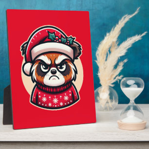 Grumpy Christmas Cat - Funny Festive Holiday Stimm Fotoplatte