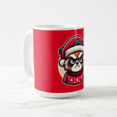 Grumpy Christmas Cat - Funny Festive Holiday Stimm Kaffeetasse (Vorderseite Links)