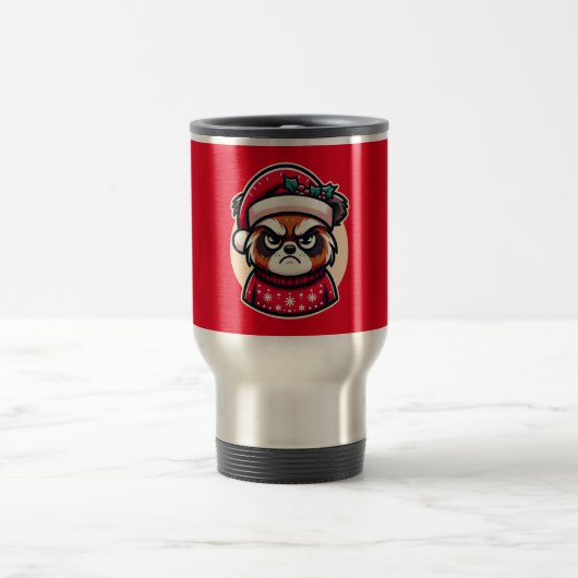 Grumpy Christmas Cat - Funny Festive Holiday Stimm Reisebecher (Mittel)