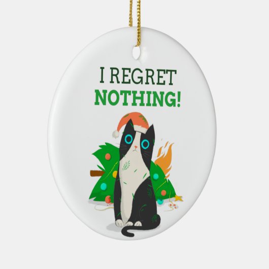 Grumpy Christmas Cat Keramik Ornament (Rechts)