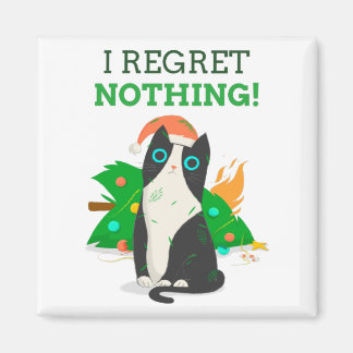 Grumpy Christmas Cat Magnet