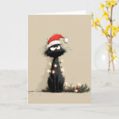 Grumpy Christmas Cat Mood Karte (Gelbe Blume)