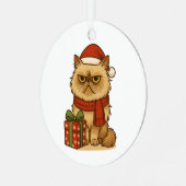 Grumpy Christmas Cat Ornament (Vorderseite links)