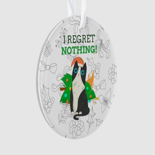 Grumpy Christmas Cat Ornament (Vorderseite)