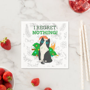 Grumpy Christmas Cat Serviette