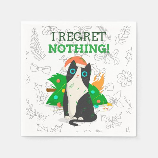 Grumpy Christmas Cat Serviette (Vorderseite)