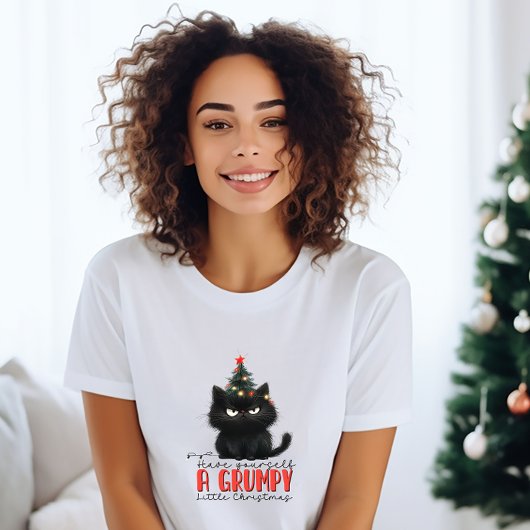 Grumpy Christmas Cat T - Shirt