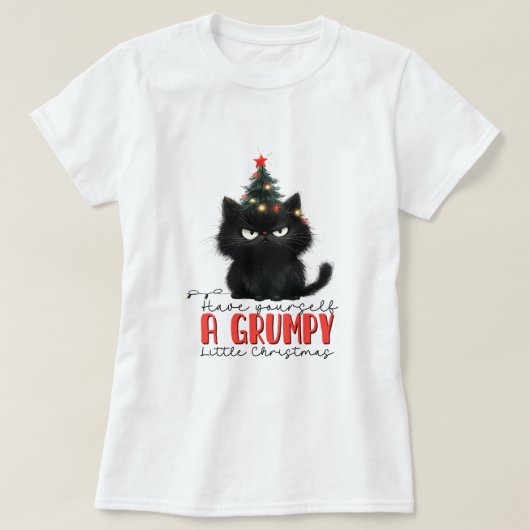 Grumpy Christmas Cat T - Shirt (Design vorne)
