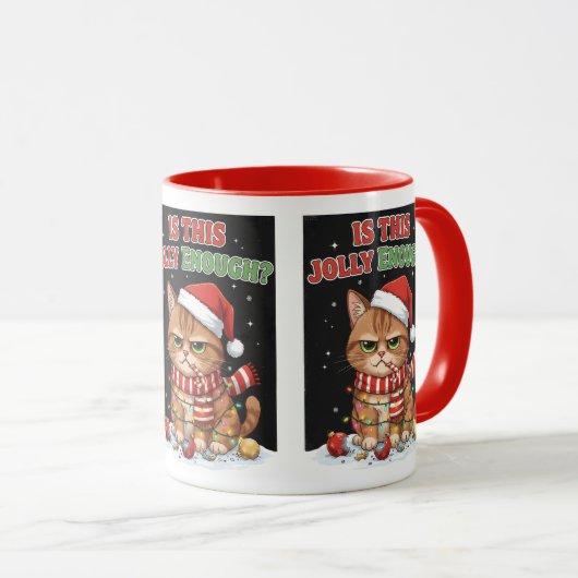 Grumpy Christmas Cat Tasse (VorderseiteRechts)