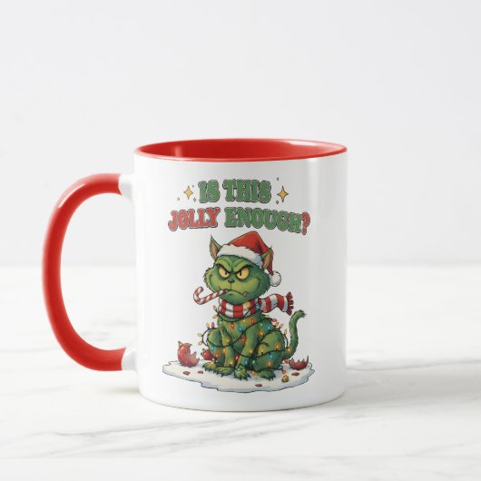 Grumpy Christmas Cat Tasse (Links)
