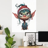 Grumpy Christmas Elf Attitude Poster (Heimbüro)