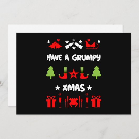 Grumpy Christmas Feiertagskarte (Vorne/Hinten)