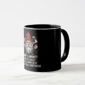 Grumpy Christmas Gnome Tangled Lights Black Cat  Tasse (VorderseiteRechts)