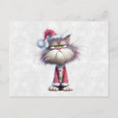 Grumpy Christmas Kitten Postkarte (Vorderseite)